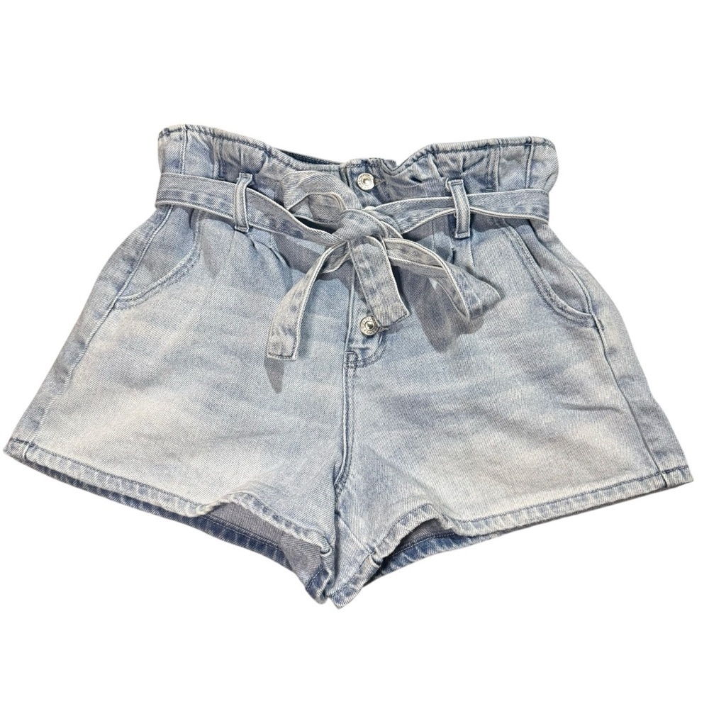 American Eagle Size 8 100% Cotton Mom Shorts Paperbag Denim Summer Coachella